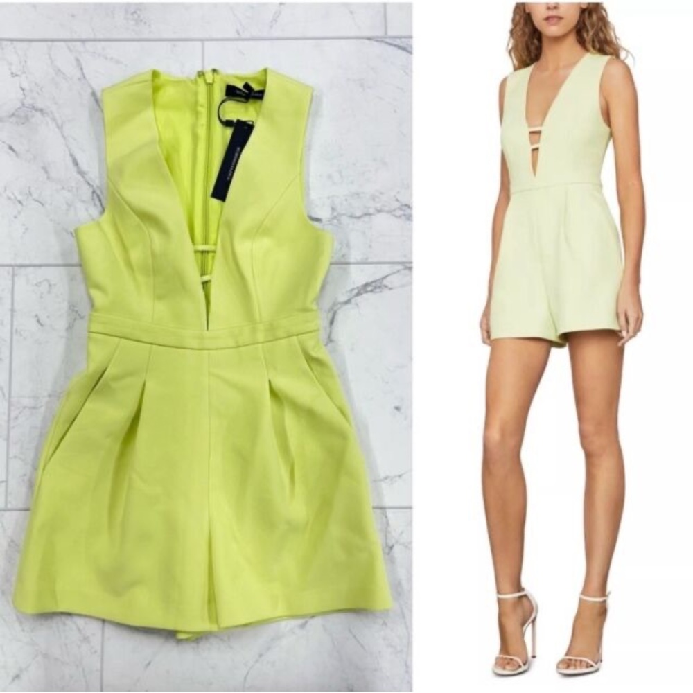 BCBGMAXAZRIA
V-Neck Romper LIME SHERBERT